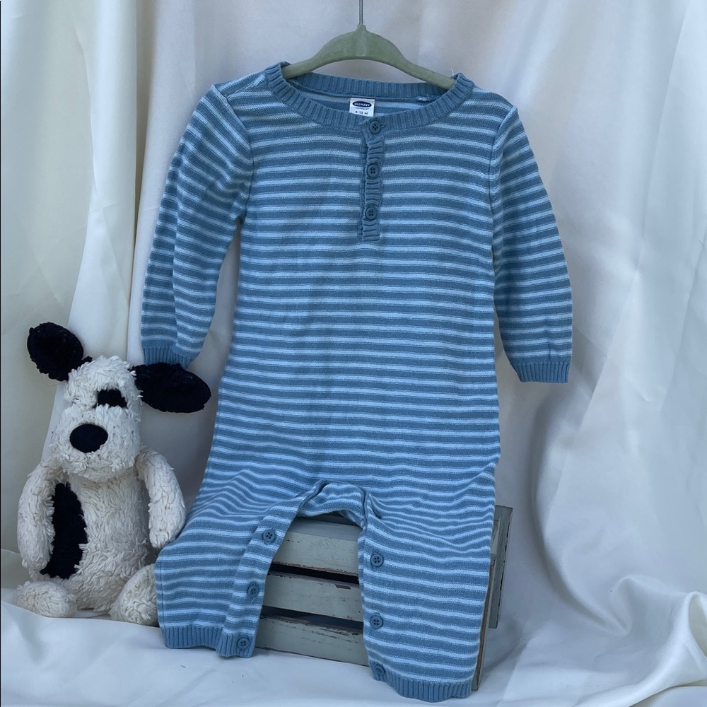 Old Navy Blue Striped Kids Footie